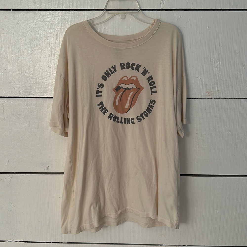 Rolling Stones Cream top- size medium